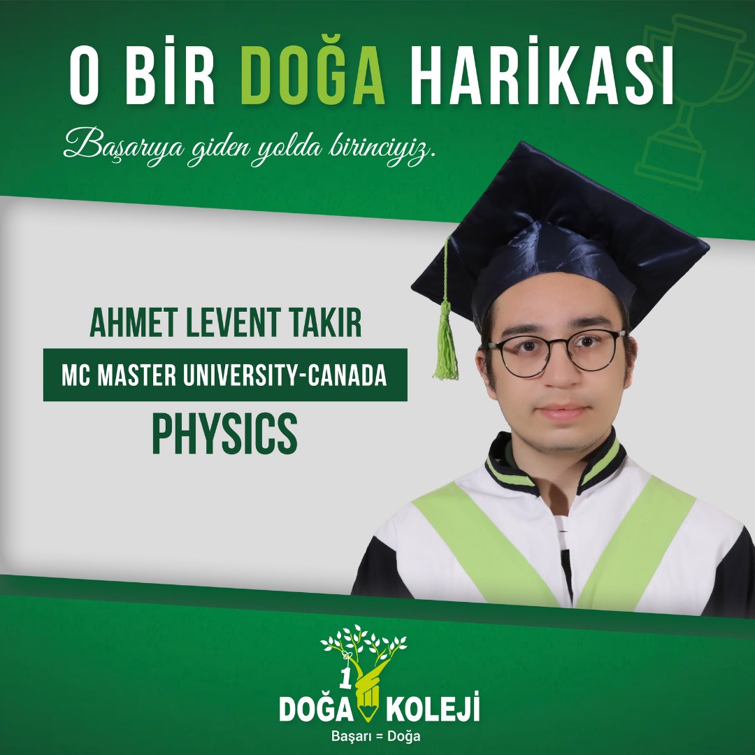 ⭐️ We congratulate our student Ahmet Levent Takır and wish him continued success.