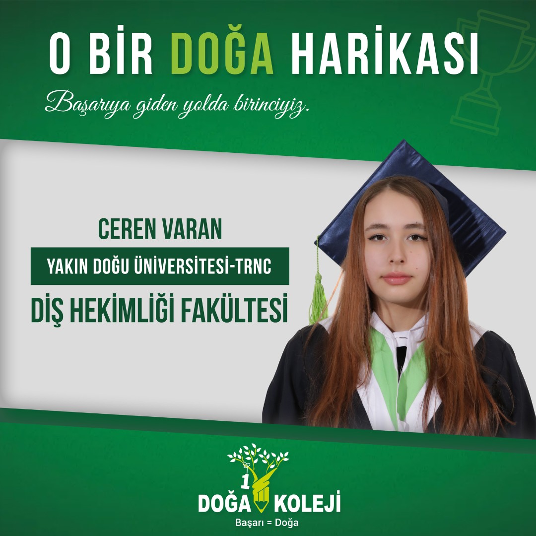 ⭐️ We congratulate our student Ceren Varan and wish her continued success.