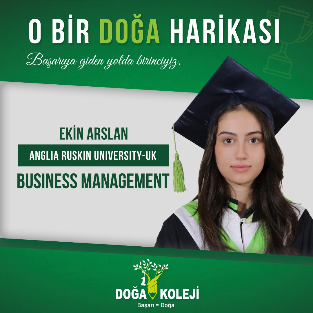 ⭐️ We congratulate our student Ekin Arslan and wish her continued success.