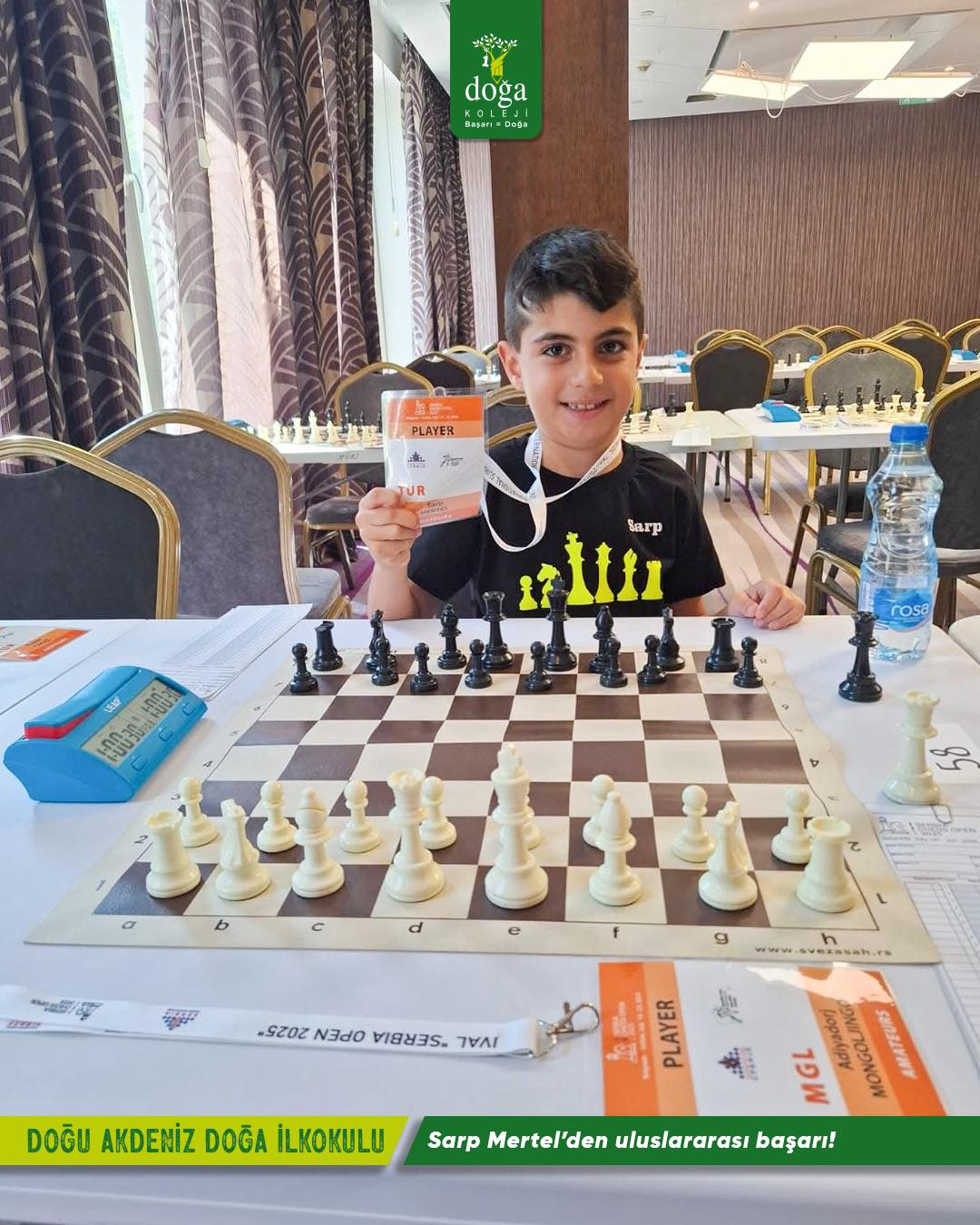 INTERNATIONAL SUCCESS FOR SARP MERTEL, A STUDENT AT DOĞU AKDENİZ DOĞA PRIMARY SCHOOL!